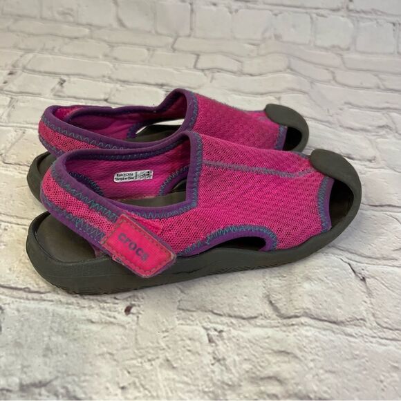 Crocs Swiftwater Girls' Sandals size 1 Pink - Picture 4 of 7